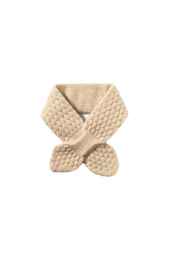 Hdhdeueh Cache-cou en cachemire tricoté avec petit nœud pour femme, gris, taille unique