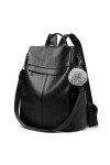 PINCNEL Sac à Dos Femme Antivol Imperméable PU Cuir Sacs Elegant Voyage Sac à Bandoulière Marron