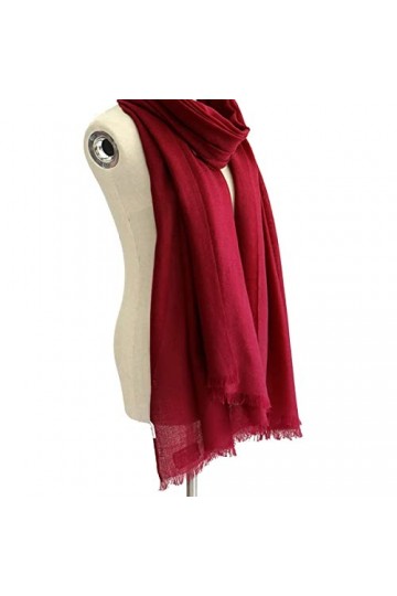 Foulard en Soie, écharpes pour Femmes Doux Pashmina Couleur Unie Châles et Wraps Réversible Long Grand Hiver Chaud Épais Dame