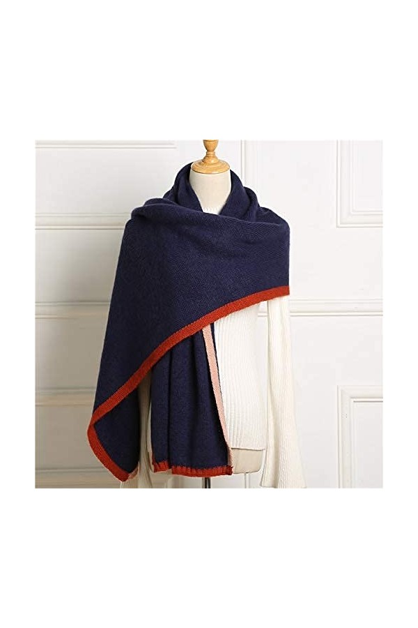 REDCVBN Écharpes Dame Hiver Écharpe Châles Solide Tricoté Cachemire Femmes Écharpes Pashmina Femme Épais Chaud Unisexe Couver