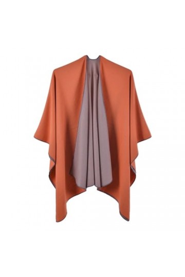 Yeuyyben Capes mode imitation cachemire solide écharpe femmes châles, D orange L A-1, taille unique