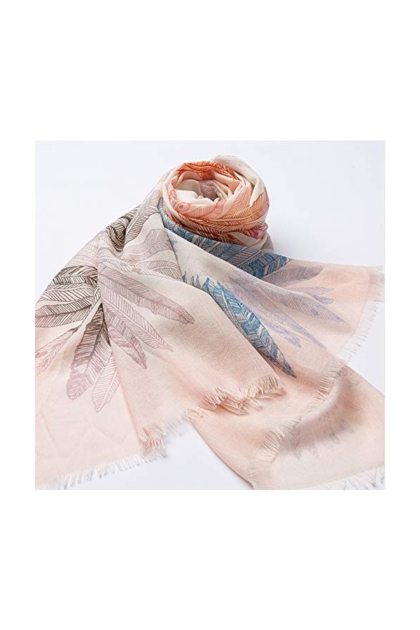 GCC Foulard Wrap Long Imprimé Fleurs pour Femmes,Automne Et Hiver Sauvage Chaud en Cachemire Doux Echarpe en Laine,200 * 70cm