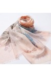 GCC Foulard Wrap Long Imprimé Fleurs pour Femmes,Automne Et Hiver Sauvage Chaud en Cachemire Doux Echarpe en Laine,200 * 70cm