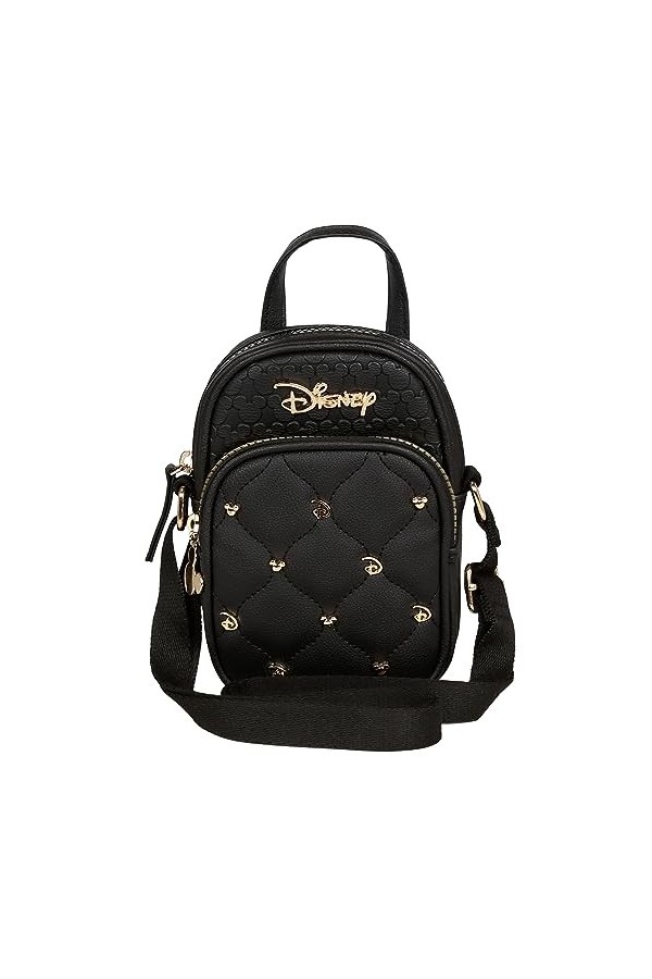 Topolino Mickey Disney Sac à Dos Femme Noir, Sac à Dos matelassé 26x27x33cm
