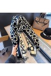 Foulard Femme Soie Cheveux pour De Hiver en Echarpe Écharpe Dames Hommes Chaud Lettre Imprimer Grand Châle Wrap Écharpe Long 