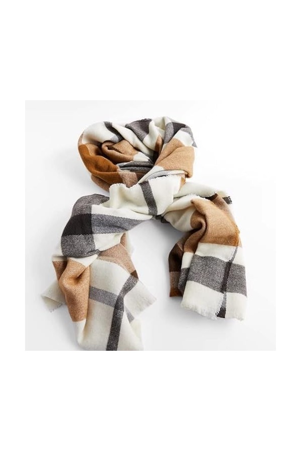 Foulard Femme Cheveux Echarpe Soie Nouvelle Écharpe Géométrique Jacquard pour Femmes Mode Épaissie Châle Extérieur À Double U