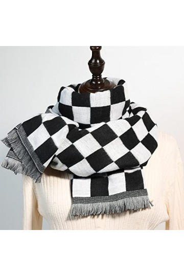 Foulard Femme Cheveux Echarpe Soie Mode Chaud Écharpe Plaid Motif Haute Qualité Courte Frange Dames Épaississement Châle Dame