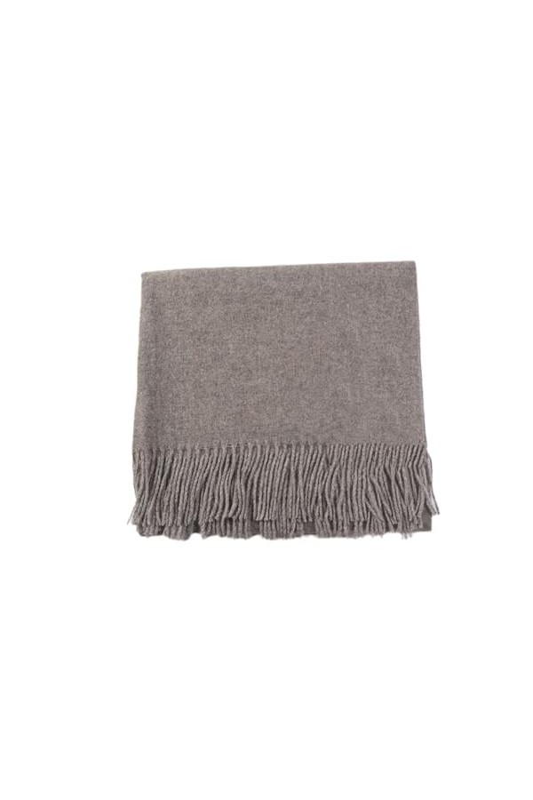 Femmes couleur unie gland laine foulards femmes hiver épais chaud luxe châle écharpe