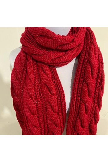 Foulard Femme Soie Cheveux pour De Hiver en Echarpe Écharpe Rouge Femmes Nouveau Tricoté Épaississement Chaud Extérieur Échar