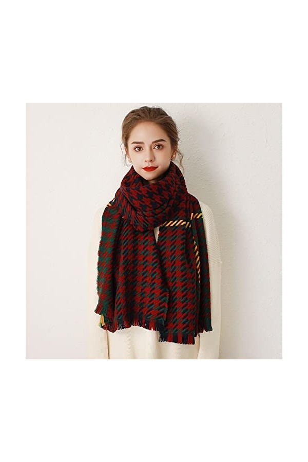 Foulard Femme Cheveux Echarpe Soie Écharpe De Style Britannique Dames Épaissie Chaud Châle Wrap Dames Couverture Turban 195X5