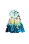 Foulard en Soie, Écharpes pour Femmes 100% Grande Soie de Mûrier Imprimé Léger Motif Floral Longue Mode Châles de Protection 