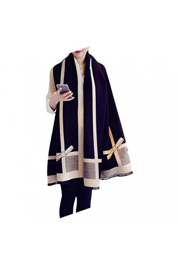 WSPDSD Écharpe en cachemire dautomne et dhiver châle épais pour femmes chaud tout match jacquard double face double usage