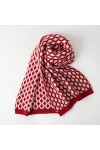 Foulard Femme Cheveux Echarpe Soie Écharpe Femme Rétro Doux Chaud Noir Blanc Plaid Écharpe Femme Chaud Taille Unique Rouge
