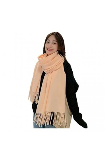 WSPDSD Écharpe en laine cachemire femmes hiver couleur unie blanc châle écharpe automne hiver hommes imitation cachemire écha