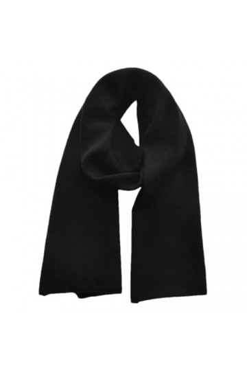 Hdhdeueh Écharpe en laine unisexe pour femme - Couleur unie - Chaud - En tricot - Cadeau de Noël et du Nouvel An, Noir , tail