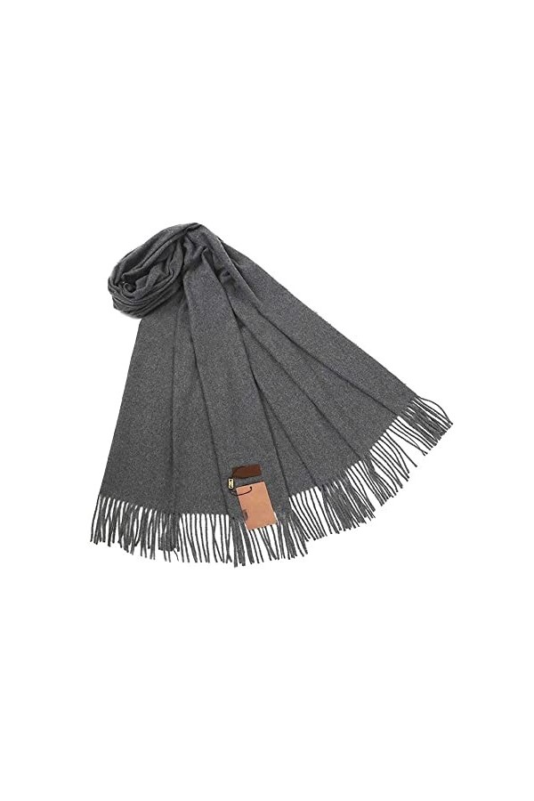 WSPDSD Écharpe en cachemire automne hiver épais châle rouge chaud écharpe dhiver écharpe en laine de couleur unie