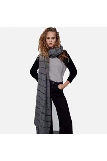 Schals Damen Scarf Tücher Halstuch Schal Frauen Warmer Grauer Karierter Dünner Schal Frauen-Schal-Schal-Verdickung Weicher Qu