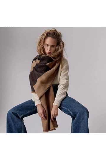 Schals Damen Scarf Tücher Halstuch Schal Frauen Warmer Geometrischer Quadratischer Schal Frauen Schal Wrap Dicker Weicher Qua