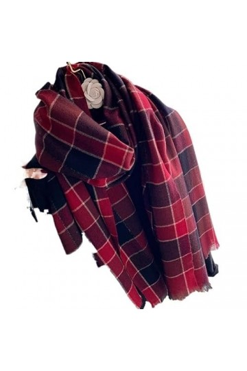 DAFLIN Echarpes Femme， Femmes Hiver Écharpe, Laine Châles Wraps Pashmina Plaid Épaissir Écharpe Étoles Femme Hiver Chaud Réve