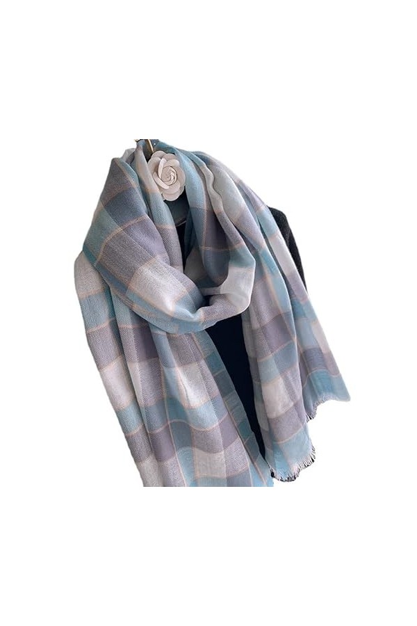 DAFLIN Echarpes Femme， Femmes Hiver Écharpe, Laine Châles Wraps Pashmina Plaid Épaissir Écharpe Étoles Femme Hiver Chaud Réve