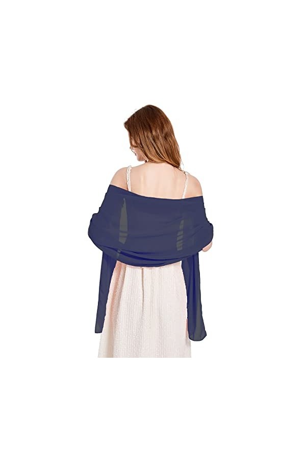 alkky Écharpe en mousseline de soie douce pour robes de soirée, mariage. - multicolore - Taille unique