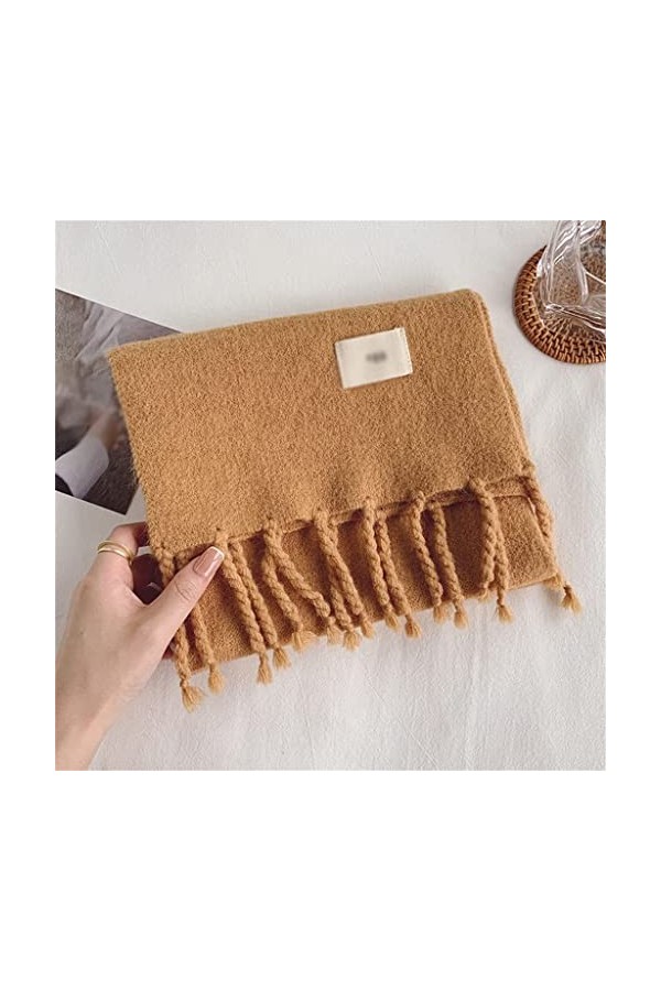 Châle à la Mode Écharpes Poncho Écharpe, Écharpe Femme Hiver Coréen Tricot Solide Couleur Chaleur Épais Châle Écharpe Longue 