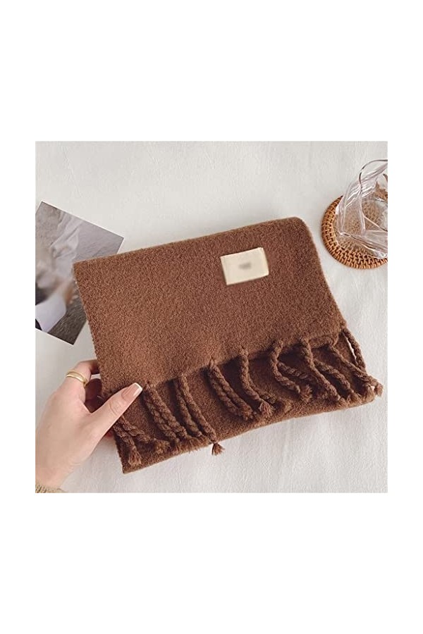 Châle à la Mode Écharpes Poncho Écharpe, Écharpe Femme Hiver Coréen Tricot Solide Couleur Chaleur Épais Châle Écharpe Longue 