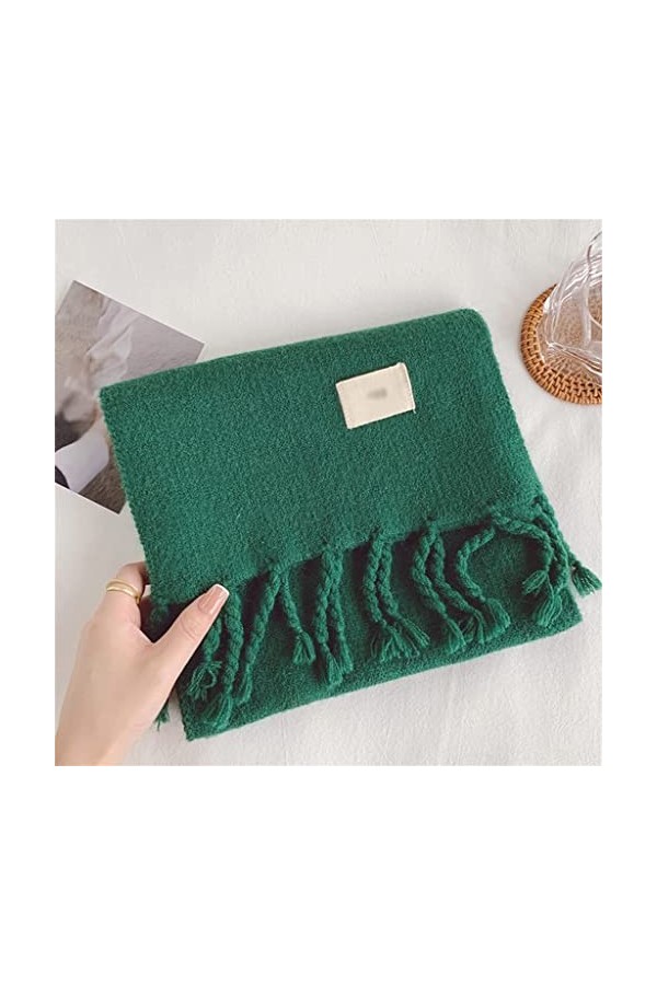 Châle à la Mode Écharpes Poncho Écharpe, Écharpe Femme Hiver Coréen Tricot Solide Couleur Chaleur Épais Châle Écharpe Longue 