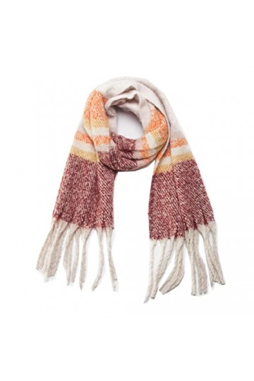 Foulard Femme Cheveux Echarpe Soie Écharpe À Carreaux Épaissie pour Femmes Écharpe À Carreaux À Franges Chaude pour Dames Éch