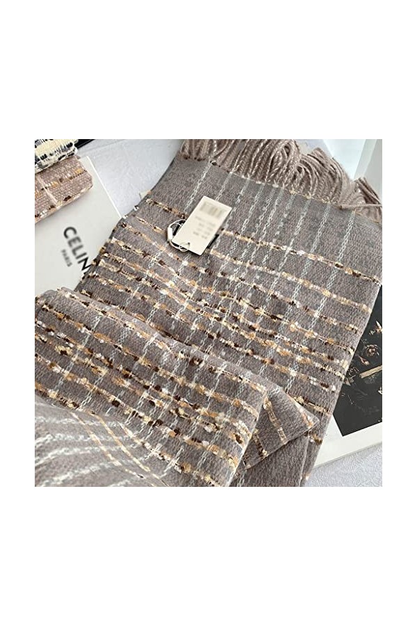 Écharpe de Noël Femmes Imitation Cachemire Écharpe Hiver Épaissir Doux Châles Wraps Gland Longues Écharpes Dames Écharpes Cad