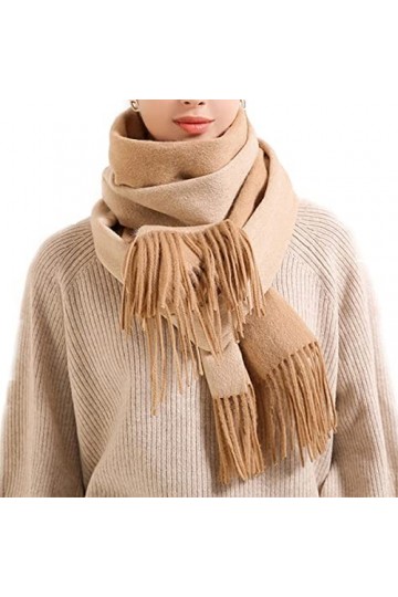 Foulard en Soie, Écharpe Femme, Épais Cachemire Chaud Spinning Double Face Pompon Longue Couleur Unie Étole Douce Applicable 