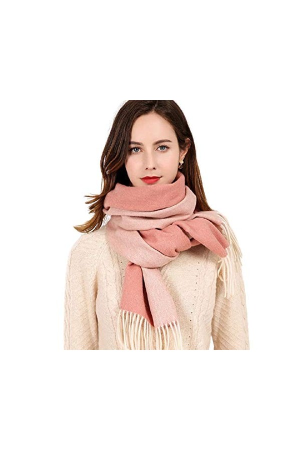 JUGUU Echarpes Cachemireécharpes 100% Laine DAgneau Châles Et Écharpes En Cachemire Chaud-Ré_170X40Cm