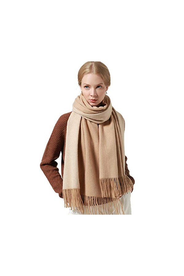 JUGUU Echarpes Cachemireécharpes 100% Laine DAgneau Châles Et Écharpes En Cachemire Chaud-Ré_170X40Cm