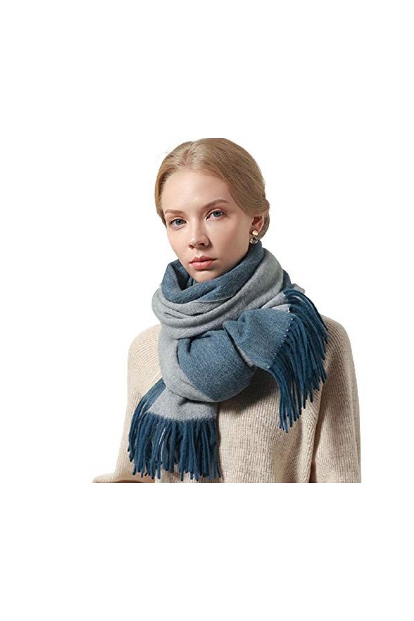 JUGUU Echarpes Cachemireécharpes 100% Laine DAgneau Châles Et Écharpes En Cachemire Chaud-Ré_170X40Cm