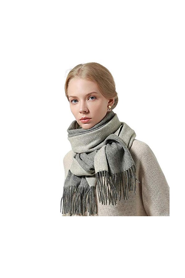 JUGUU Echarpes Cachemireécharpes 100% Laine DAgneau Châles Et Écharpes En Cachemire Chaud-Ré_170X40Cm