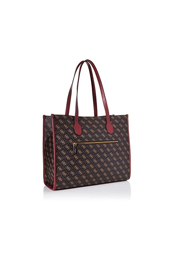 Guess Borsa shopper Silvana tote ecopelle brown/merlot B23GU111 QB866523 Grande, Brown Logo / Merlot, Taille unique, QB86652