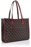 Guess Borsa shopper Silvana tote ecopelle brown/merlot B23GU111 QB866523 Grande, Brown Logo / Merlot, Taille unique, QB86652