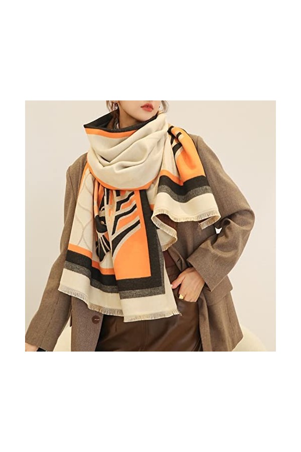 XKUN Écharpe dhiver en cachemire pour femme - Chaud - Pashmina - Doux - Tendance - Épais - 1,65 x 185 cm