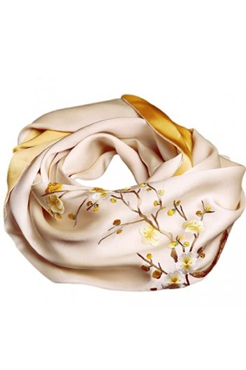 Femmes 100% Soie Écharpe Pashmina Châle Printemps Automne Suzhou Cadeaux Élégant 175 * 35CM Couleur : A, Taille : Taille Uni
