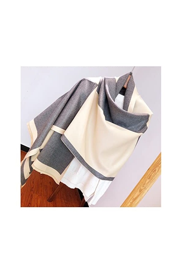 SXGJQ Echarpe TricotéE Douce Femme Lettre De Luxe Impression Cachemire Écharpe Winter Femme Chaude Couverture Châles Châles W