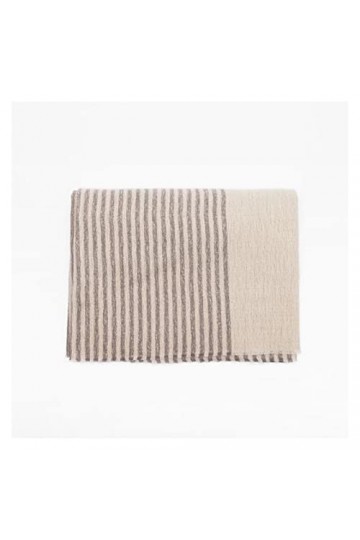 SXGJQ Echarpe TricotéE Douce Femme Écharpe dhiver Femmes Cachemire Chaud Pashmina Beige Stripes Foulard Feunes Feunes Foular