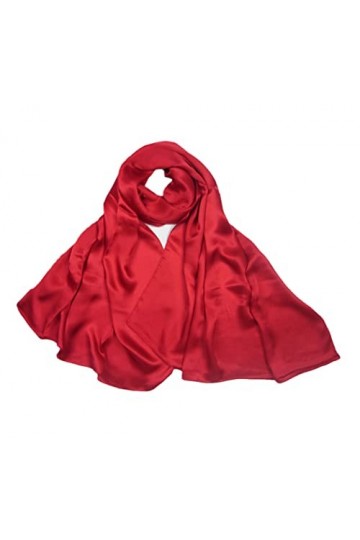 YIOLEAMP Écharpes 100% soie unies en satin uni, voiles de foulard hijab pour femmes, écharpes châle en soie