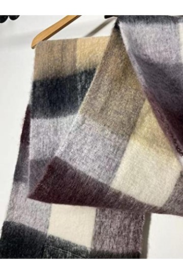 Foulard Echarpe Scarf Scarves Femmes Gradient Couleur Rayures Écharpe Mode Glands Grands Écharpes Chaudes Châle 135-175Cm Caf