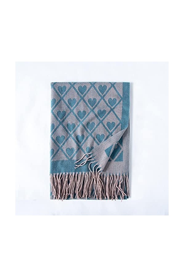 Foulard Femme Cheveux Echarpe Soie Amour Imprimer Écharpe Femmes Nouvelle Écharpe À Carreaux Mode Tempérament Gland Écharpe C