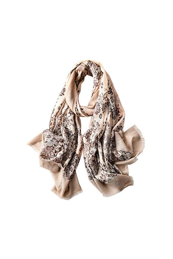 Snhpk 100% Écharpe en Laine pour Les Femmes De La Mode Châle Élégant Châles Wrap pour All Seasons Léger À Cadeaux, 200 * 100C