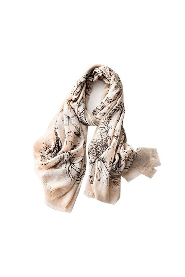 Snhpk 100% Écharpe en Laine pour Les Femmes De La Mode Châle Élégant Châles Wrap pour All Seasons Léger À Cadeaux, 200 * 100C