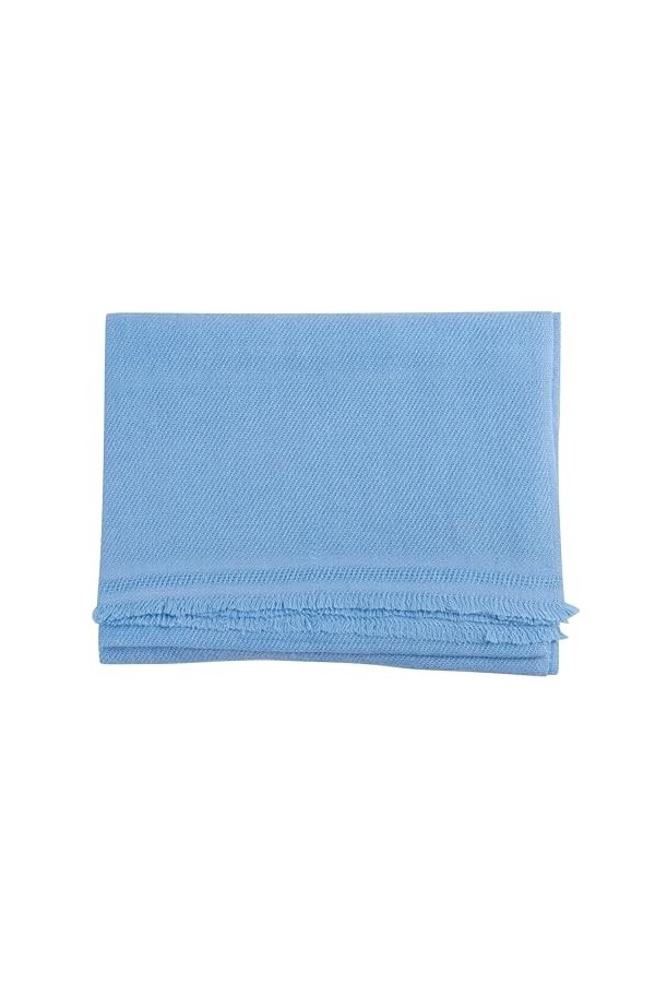 yanopurna Écharpe en cachemire unie, bleu clair, taille unique