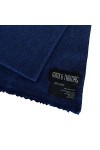 Navy Blue 100% Pure Cashmere Unisex Herringbone Woven Scarf with Fringe