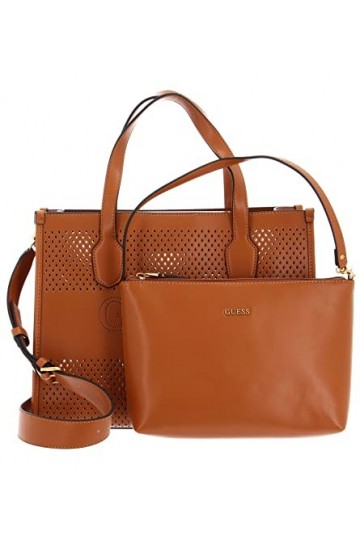 GUESS Katey Perf Small Tote Cognac