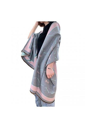 WSPDSD Automne/hiver Imitation cachemire écharpe mode motif châle femmes épais imprimé Patch châle chaud bavoir cou